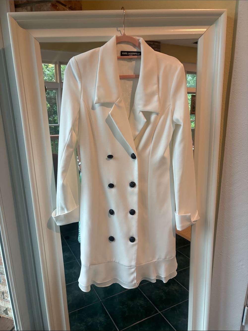 Karl Lagerfeld White Double-Breasted Blazer Dress - Picture 2 of 6